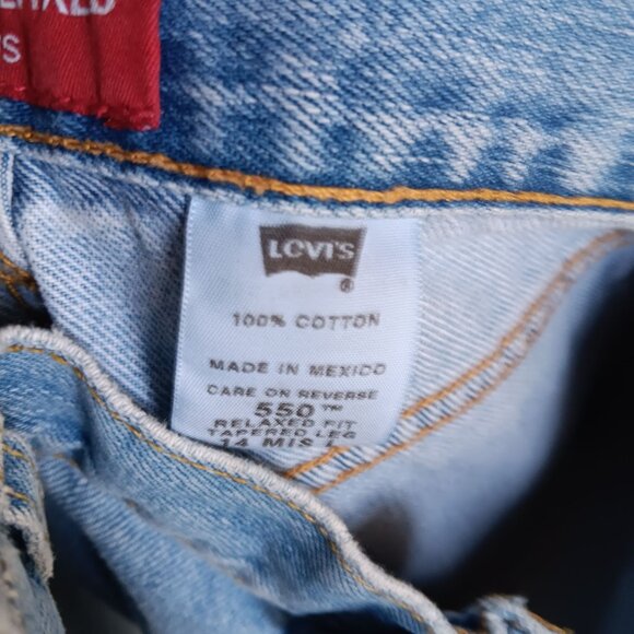 Vintage 90s Mom Jeans Levi's 550 Relaxed Fit Straight High Rise 14 MIS L 34x32 - Picture 7 of 7